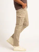 men's slim straight flax cargo pants