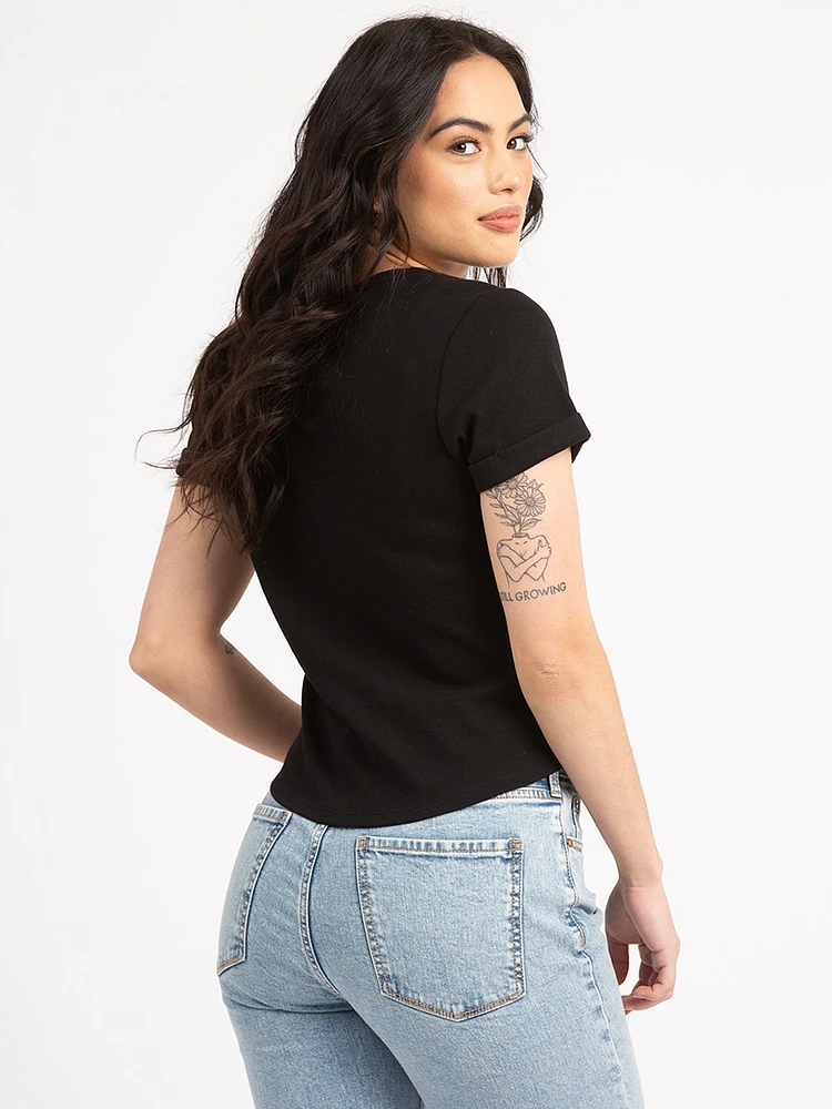 kim short sleeve henley