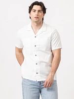 isaac stripe textured 2 pkt camp collar shirt