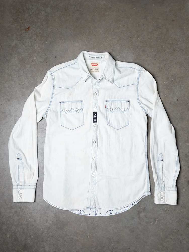 levi's sawtooth denim shirt with sashiko