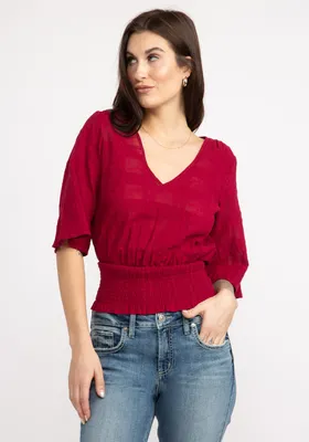 winona double v-neck blouse