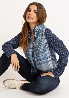 lily plaid button front shirt
