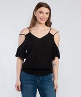 jaimie cold shoulder short sleeve blouse