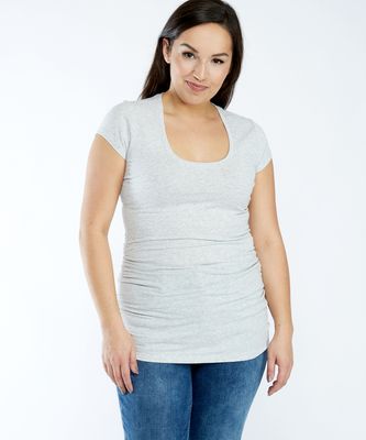 jenny ruched scoop neck core t-shirt