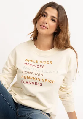 aubrey crew neck graphic fleece