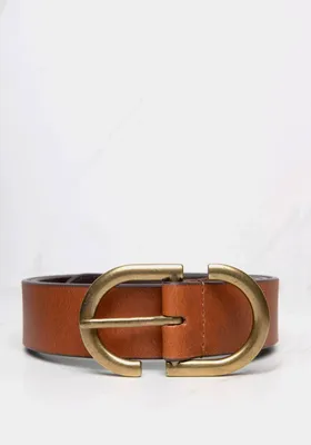 women's leather belt with gold buckle