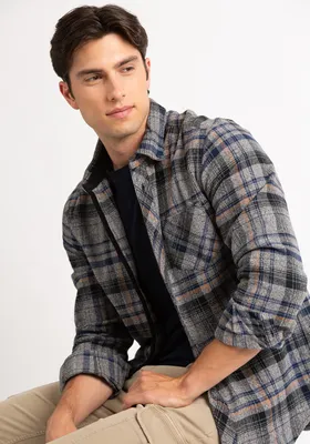 flannel button-up shirt