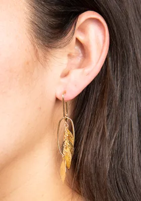 links and leaves earrings