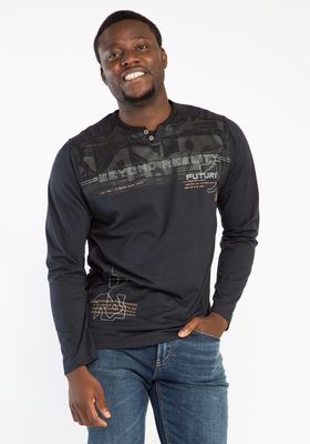 long sleeve v notch neck top