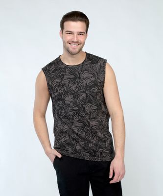 archie palm print muscle tank top