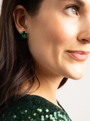 emerald tear drop earrings