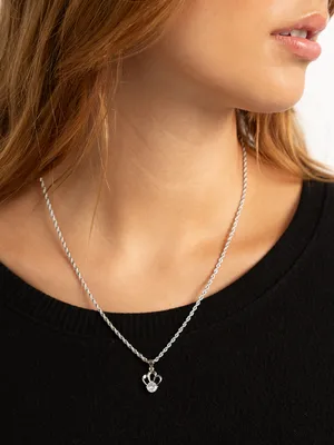 silver necklace with jewel pendant