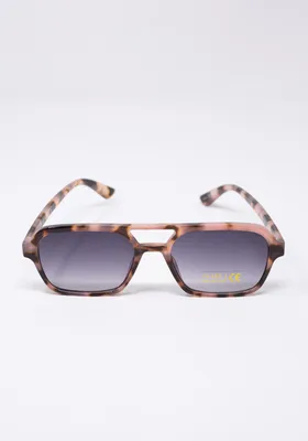 brown lenses rectangular frame sunglasses
