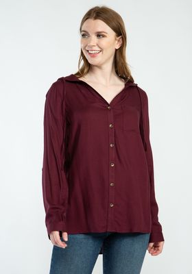 carder hooded button up shirt