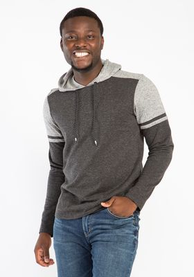 colour block raglan hoodie