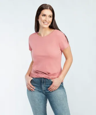 brooke scoop neck twist front tee