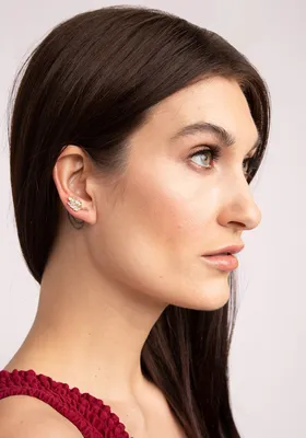 earrings cuff leaf