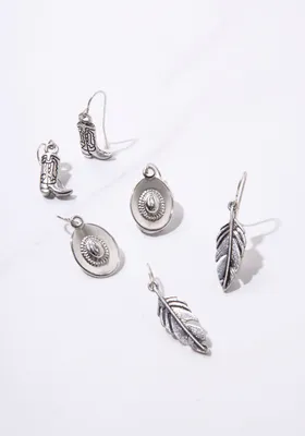 earrings set of 3 western
