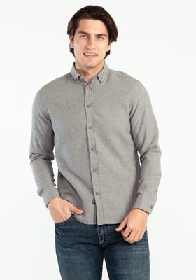 solid melange flannel shirt