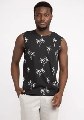 orion palm printed tank top