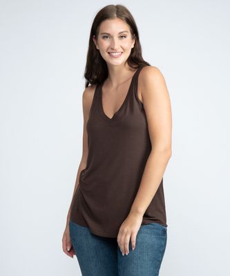 v neck textured knit tank