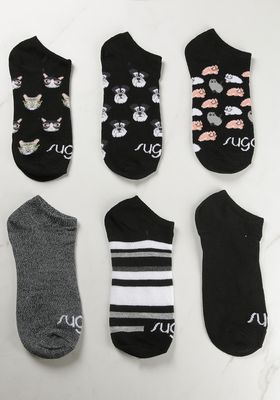 5 pack sugar animal print socks