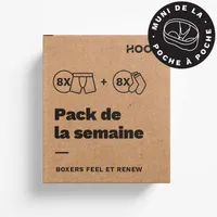 Hook Feel et Renew - Pack de la semaine : 8 boxers paires bas