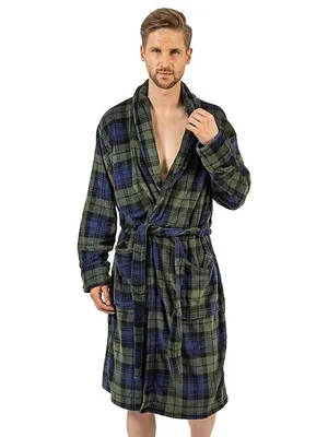 Robe de chambre Wanted à carreaux verte