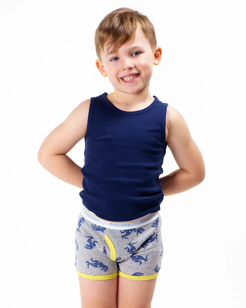 Boxer Mininuanya Kids Dinosaures bleu