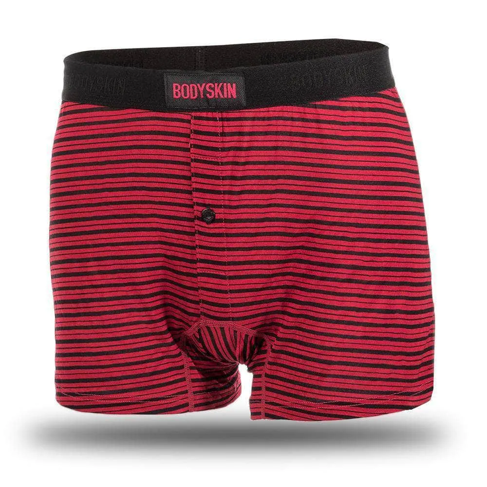 Boxer Bodyskin Lucky lousse ligné rouge