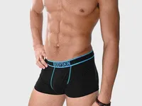 Boxer court Bodyskin Swag noir et turquoise