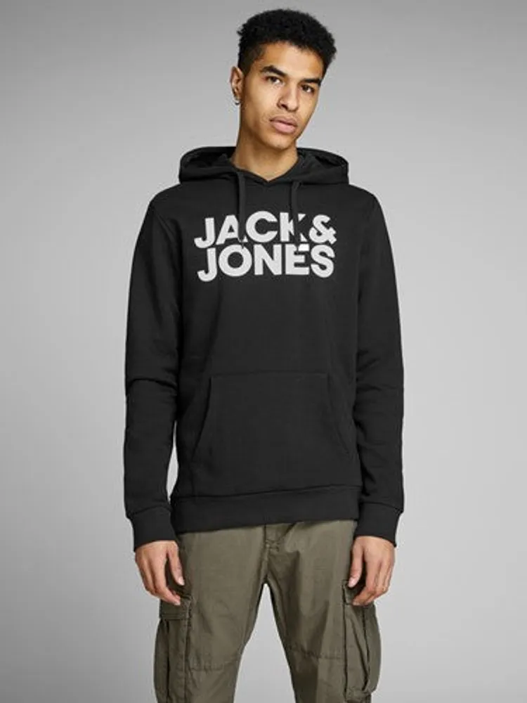 Chandail à capuchon Jack & Jones Corp logo noir