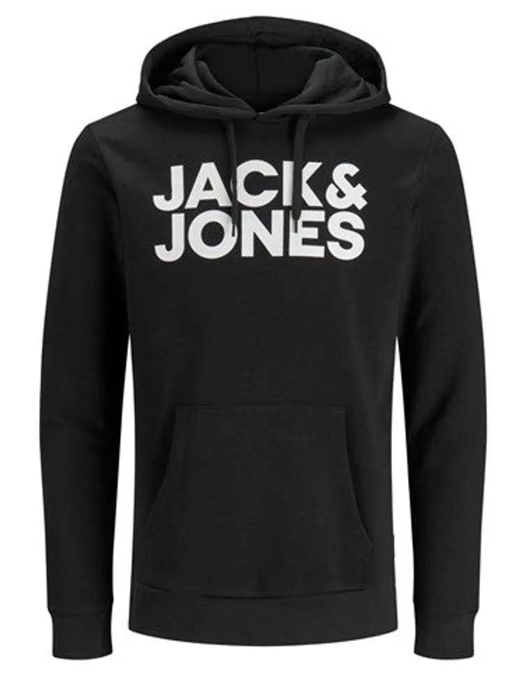 Chandail à capuchon Jack & Jones Corp logo noir