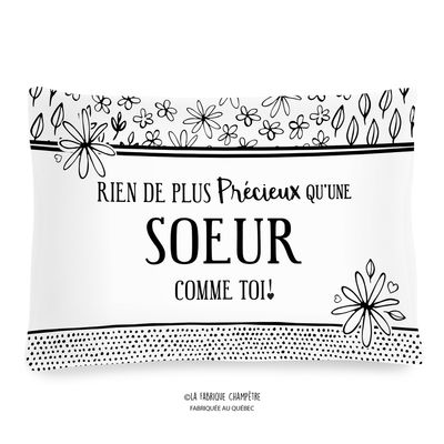 Cushion with text – Sœur