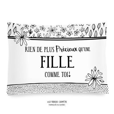 Cushion with text – Fille