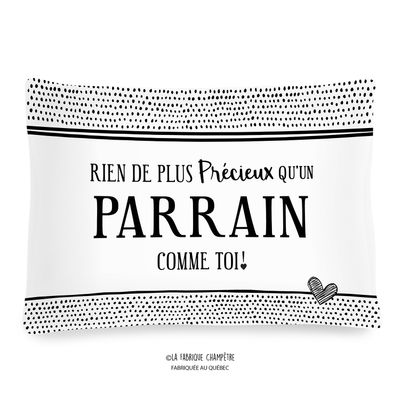 Cushion with text – Parrain