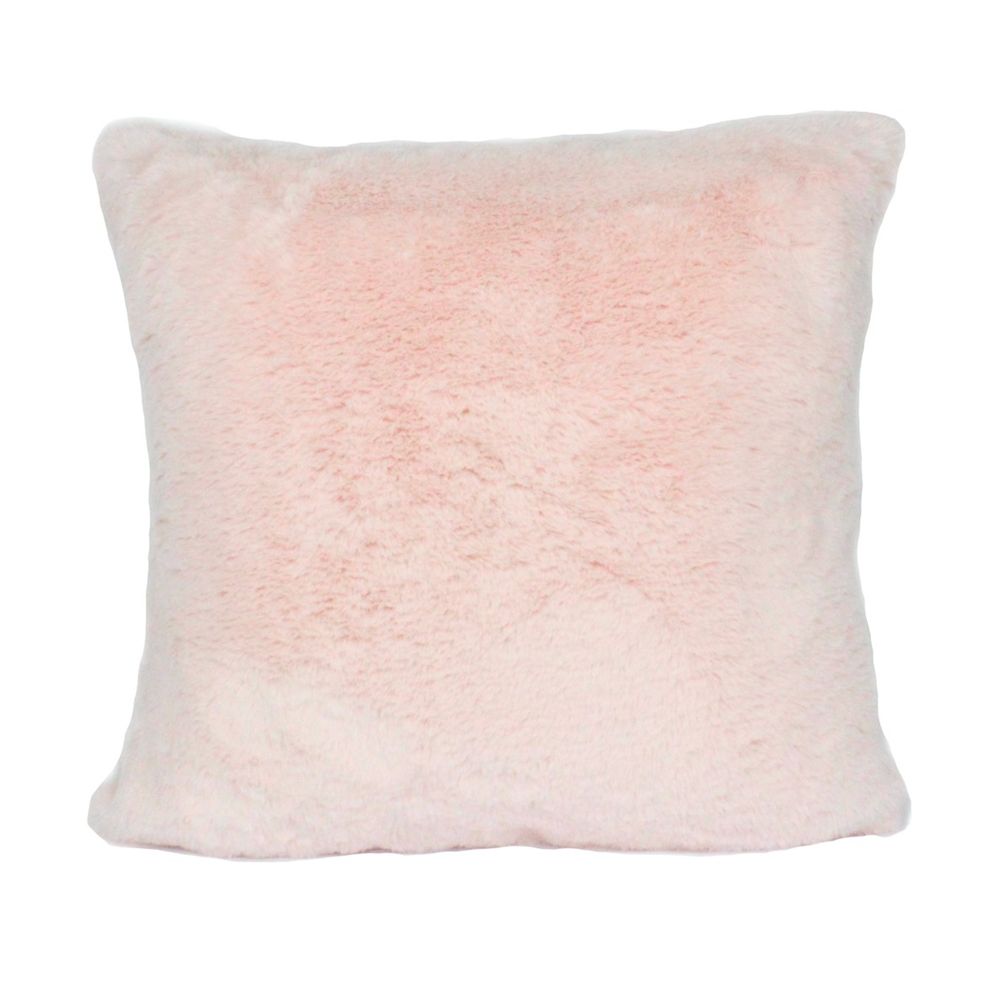 Coussin rose fausse fourrure lapin