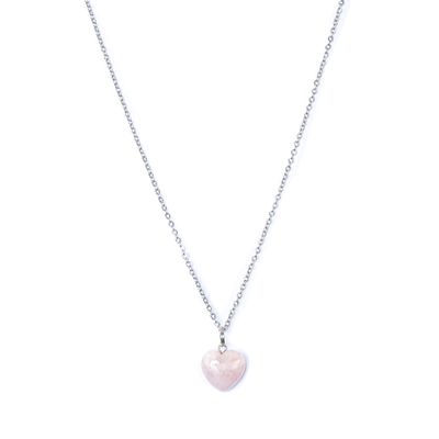 Necklace – Rose quartz heart