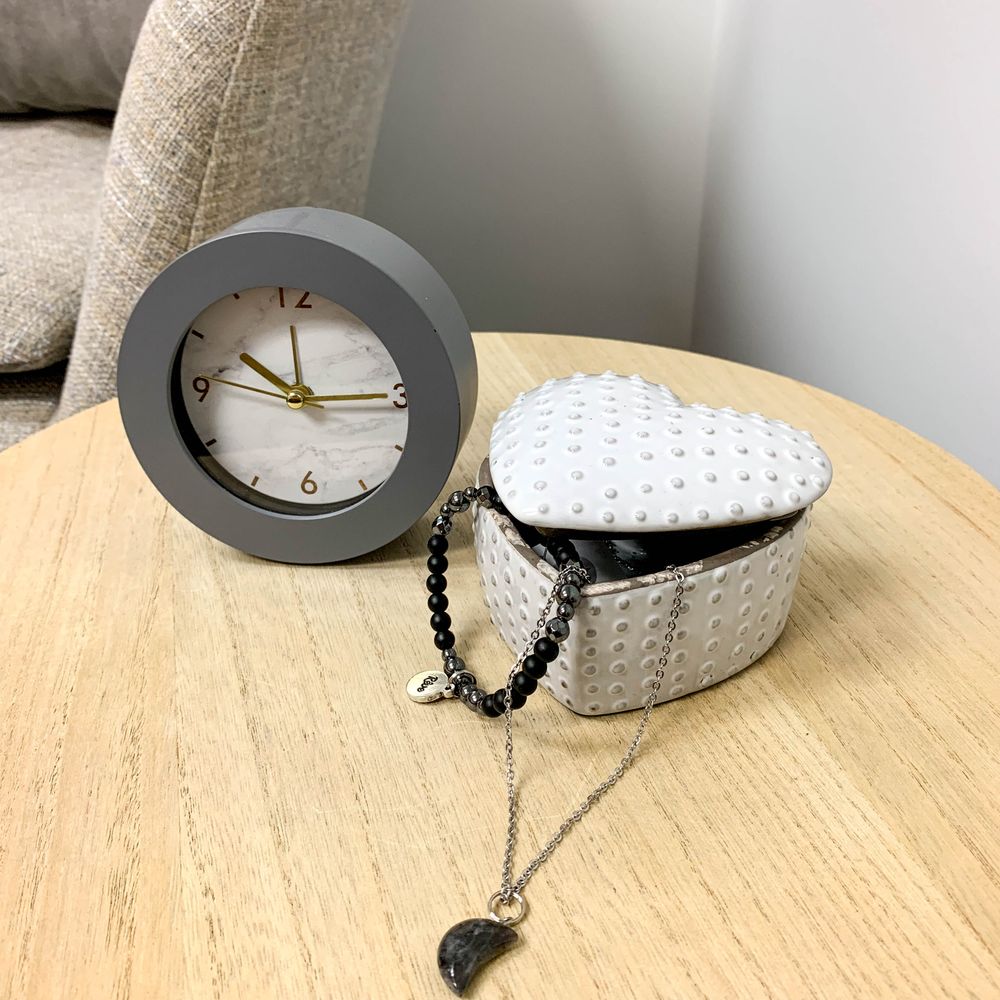 Small Gray Alarm Clock