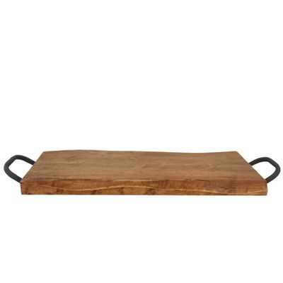 Wooden serving board with handle