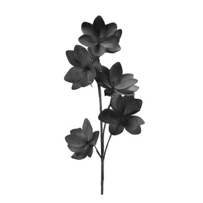 Branch of black tropical flowers