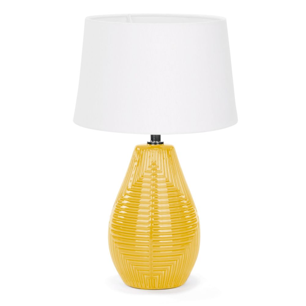 Lampe de table base texturé jaune