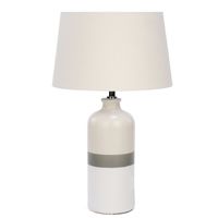 Lampe de table base à rayure grise