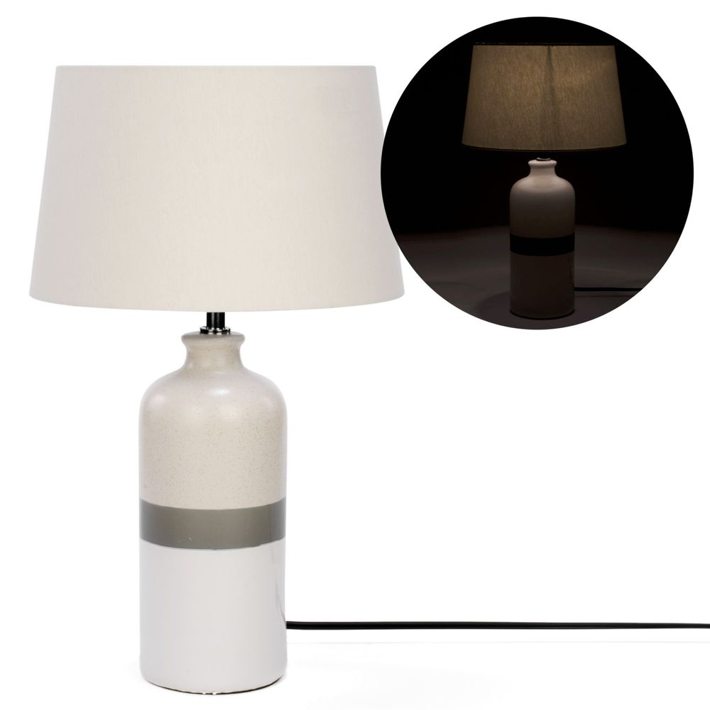 Lampe de table base à rayure grise