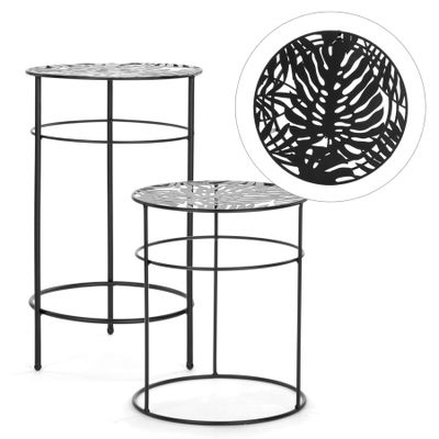 Metal table – Leaf pattern