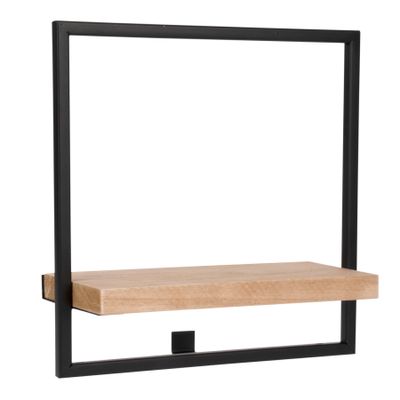 Square wood and metal shelf