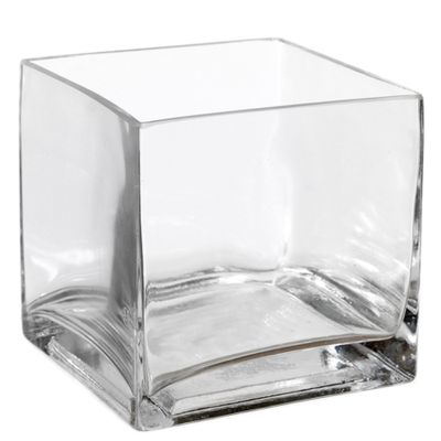 Vase carré transparent