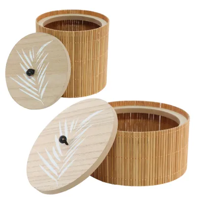 Boîtes de rangement en bambou