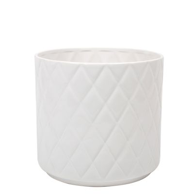 White chevron pattern vase