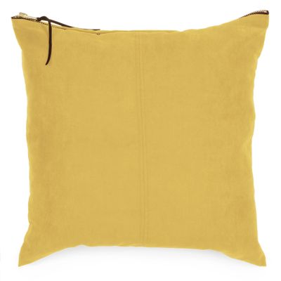 Faux suede cushion – Yellow